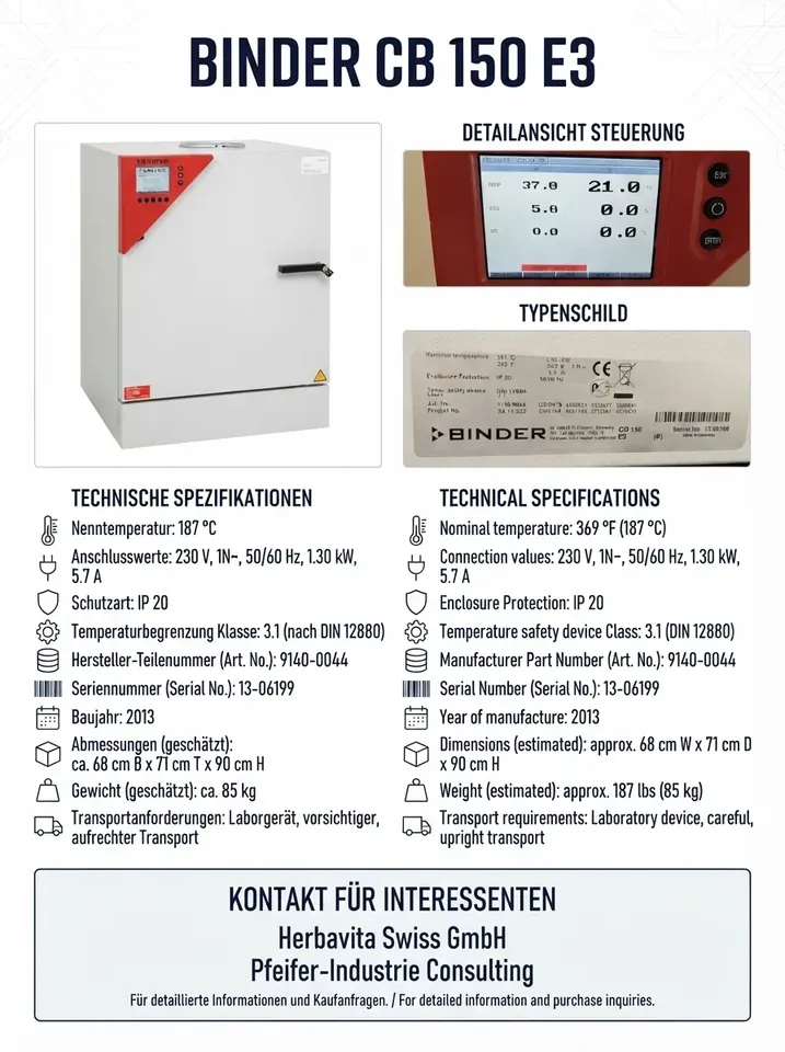 BINDER CB 150 E3, 9140-0044, 2013