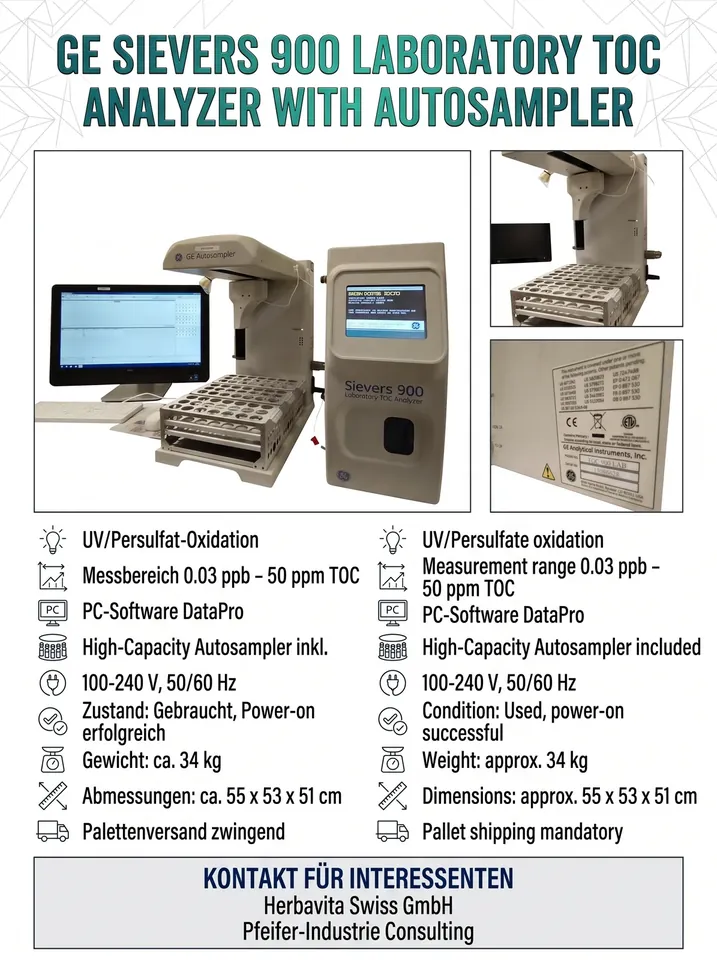 GE Analytical Instruments Sievers 900 Laboratory TOC Analyzer inkl. Autosampler & Dell Monitor