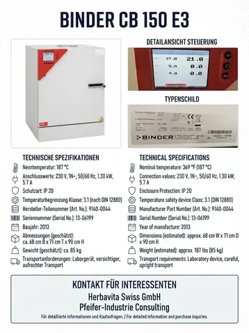 BINDER CB 150 E3, 9140-0044, 2013