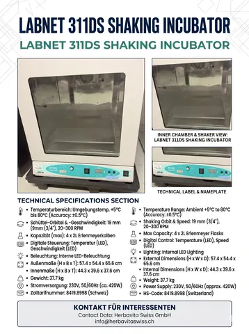 Labnet 311DS Shaking Incubator, I-5311-DS, 2015