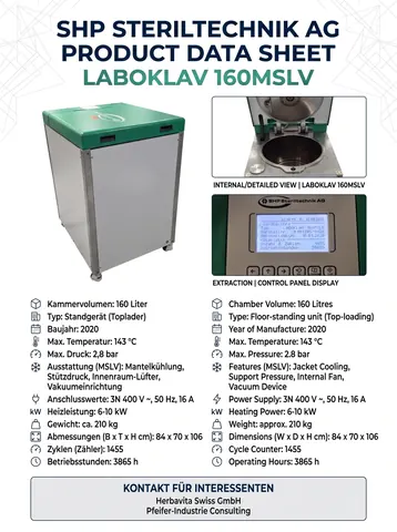 SHP Steriltechnik AG / LABOKLAV 160 MSLV, 2020